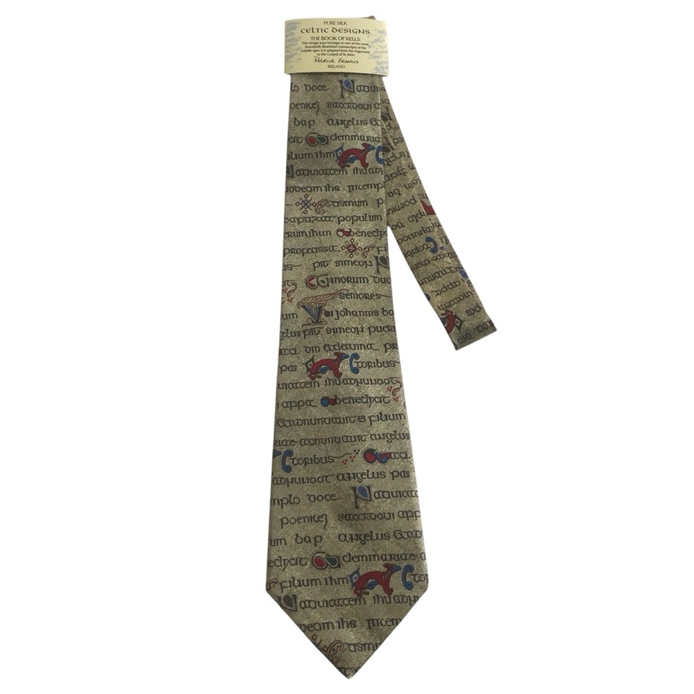 Patrick Francis Ireland Necktie Pure Silk THE BOOK OF KELLS NEW